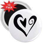 Heart Inside a Heart 3  Magnet (10 pack)