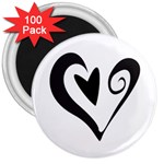Heart Inside a Heart 3  Magnet (100 pack)
