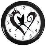 Heart Inside a Heart Wall Clock (Black)