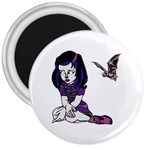 Goth Girl and Bat 3  Magnet