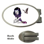 Goth Girl and Bat Money Clip (Oval)