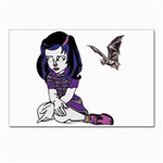Goth Girl and Bat Postcard 4 x 6  (Pkg of 10)