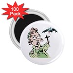 Scared Woman Holding Cross 2.25  Magnet (100 pack) 