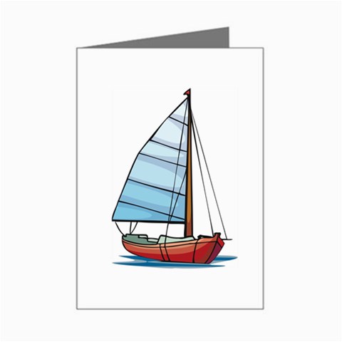 Yacht Mini Greeting Card from UrbanLoad.com Left