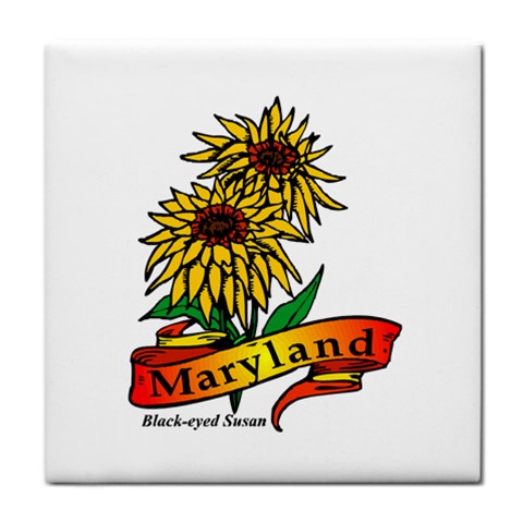 Maryland State Flower Tile Coaster from UrbanLoad.com Front