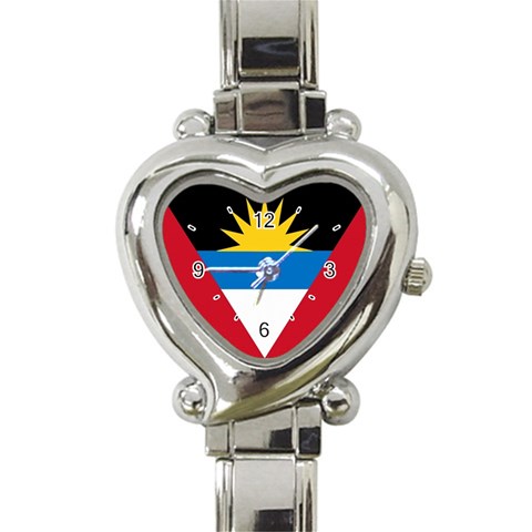 Flag_of_Antigua_and_Barbuda2 Heart Italian Charm Watch from UrbanLoad.com Front