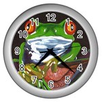 Tree Frog Wall Clock (Silver)