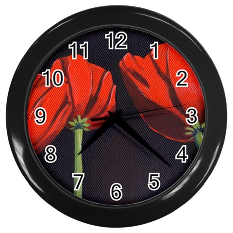 Tulips Wall Clock (Black) from UrbanLoad.com Front