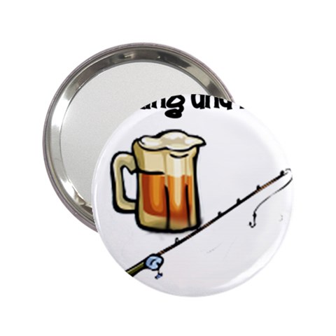fishing and beer what else is there 2.25  Handbag Mirror from UrbanLoad.com Front