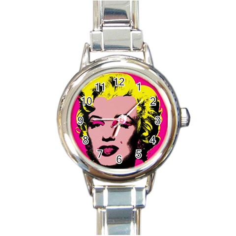 marilyn 1200x1200 Round Italian Charm Watch from UrbanLoad.com Front