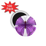 Purple Awareness Butterfly 1.75  Button Magnet (100 pack)