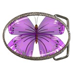Purple Awareness Butterfly Belt Buckle (Oval)