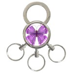 Purple Awareness Butterfly 3-Ring Key Chain