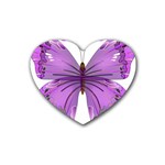 Purple Awareness Butterfly Drink Coasters 4 Pack (Heart) 