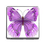 Purple Awareness Butterfly Memory Card Reader with Storage (Square)