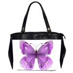 Purple Awareness Butterfly Oversize Office Handbag (Two Sides)
