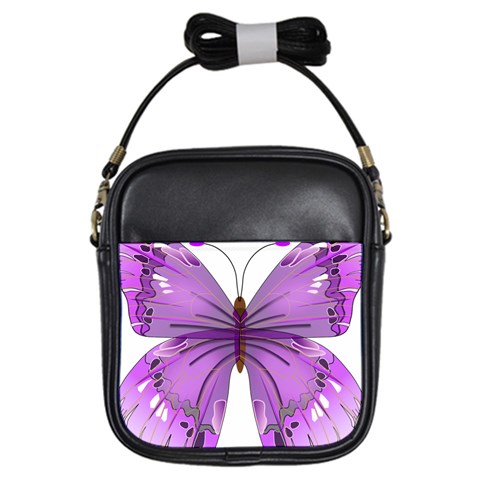 Purple Awareness Butterfly Girl s Sling Bag from UrbanLoad.com Front