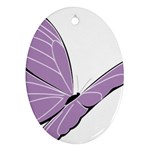 Purple Awareness Butterfly 2 Oval Ornament