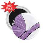Purple Awareness Butterfly 2 2.25  Button Magnet (100 pack)