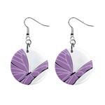 Purple Awareness Butterfly 2 Mini Button Earrings