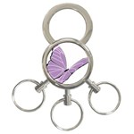 Purple Awareness Butterfly 2 3-Ring Key Chain