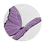 Purple Awareness Butterfly 2 Round Ornament (Two Sides)