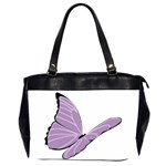 Purple Awareness Butterfly 2 Oversize Office Handbag (Two Sides)