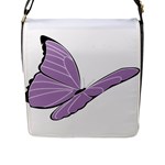 Purple Awareness Butterfly 2 Flap Closure Messenger Bag (Large)