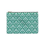 Emerald Green Damask Pattern Cosmetic Bag (Medium)
