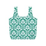 Emerald Green Damask Pattern Full Print Recycle Bag (S)