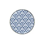 White On Blue Damask Golf Ball Marker 4 Pack (for Hat Clip)