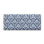 Navy Blue Damask Pattern Hand Towel