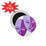 Comedy & Tragedy Of Chronic Pain 1.75  Button Magnet (10 pack)