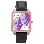 Comedy & Tragedy Of Chronic Pain Rose Gold Leather Watch 