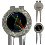 Abstract Rainbow Lily, Colorful Mystical Flower  Golf Pitchfork & Ball Marker