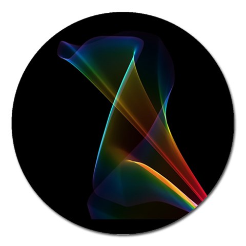 Abstract Rainbow Lily, Colorful Mystical Flower  Magnet 5  (Round) from UrbanLoad.com Front