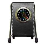 Abstract Rainbow Lily, Colorful Mystical Flower  Stationery Holder Clock