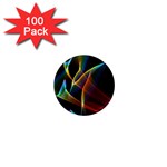 Peacock Symphony, Abstract Rainbow Music 1  Mini Button Magnet (100 pack)