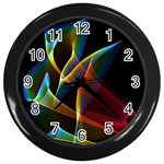 Peacock Symphony, Abstract Rainbow Music Wall Clock (Black)