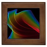 Liquid Rainbow, Abstract Wave Of Cosmic Energy  Framed Ceramic Tile