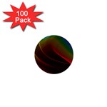 Liquid Rainbow, Abstract Wave Of Cosmic Energy  1  Mini Button (100 pack)