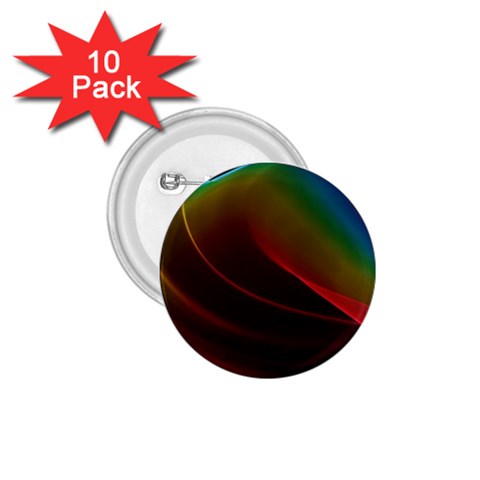 Liquid Rainbow, Abstract Wave Of Cosmic Energy  1.75  Button (10 pack) from UrbanLoad.com Front