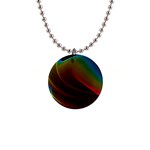 Liquid Rainbow, Abstract Wave Of Cosmic Energy  Button Necklace