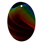 Liquid Rainbow, Abstract Wave Of Cosmic Energy  Oval Ornament (Two Sides)
