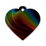 Liquid Rainbow, Abstract Wave Of Cosmic Energy  Dog Tag Heart (Two Sided)