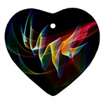 Northern Lights, Abstract Rainbow Aurora Heart Ornament