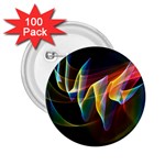Northern Lights, Abstract Rainbow Aurora 2.25  Button (100 pack)