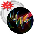 Northern Lights, Abstract Rainbow Aurora 3  Button (100 pack)