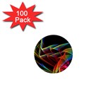 Dancing Northern Lights, Abstract Summer Sky  1  Mini Button Magnet (100 pack)