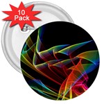 Dancing Northern Lights, Abstract Summer Sky  3  Button (10 pack)